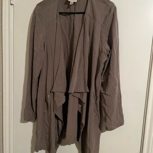 Women's Taupe open Front Jacket Xtra Large Long Sleeve Cardigan